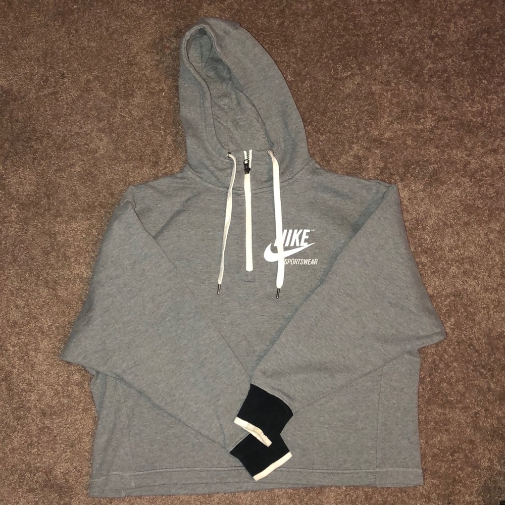Women’s Gray Nike Crop half-zip sweatshirt